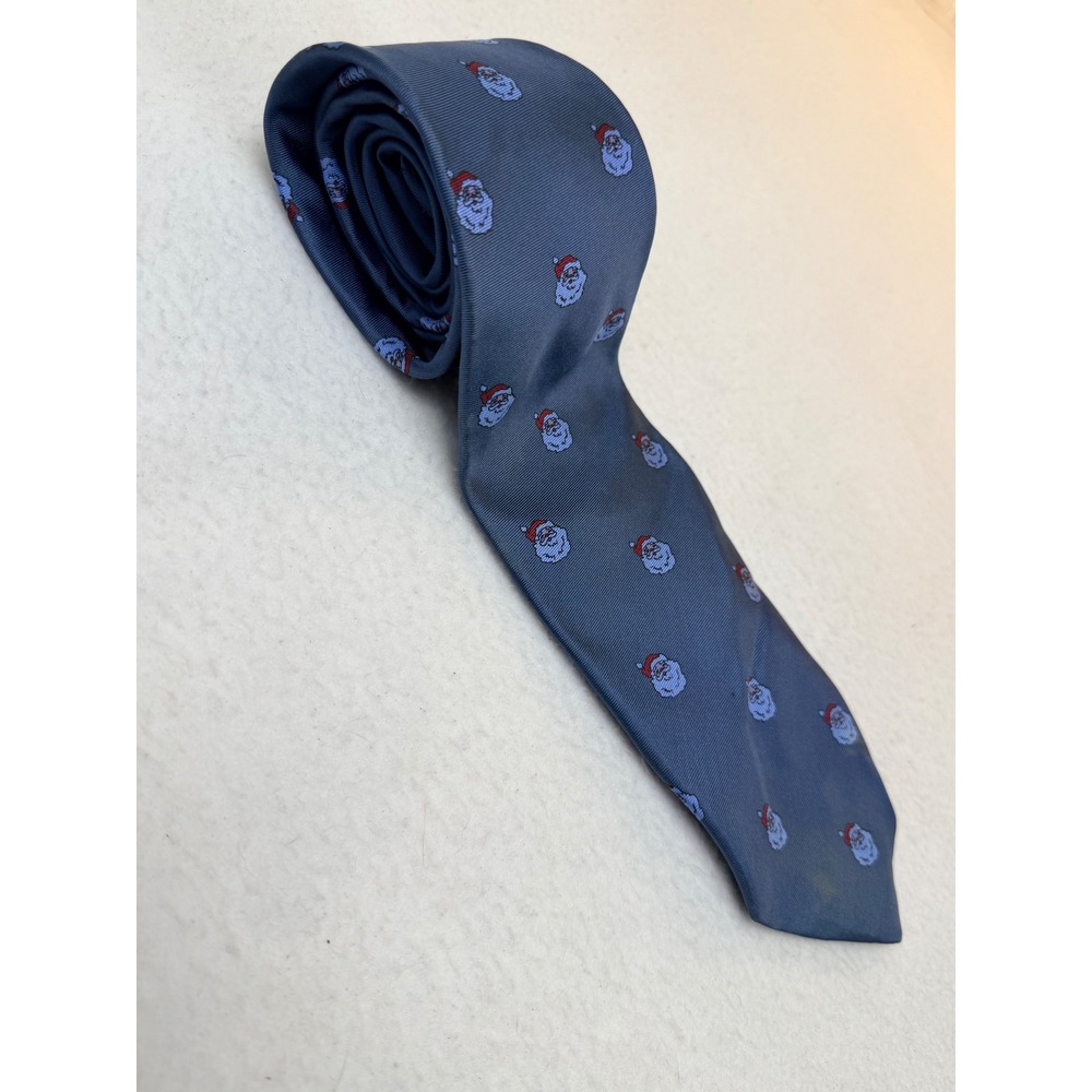 Wembley Necktie Mens OS Blue Santa Claus Christmas Holiday Silk Festive